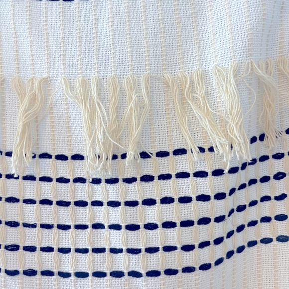 Madewell Lou & Grey Wanderer Cropped Tank in cream threaded detail * fringe - XS - Picture 6 of 7